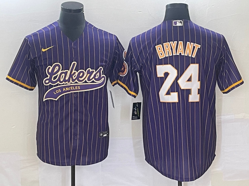 Nike 2023 Men Los Angeles Lakers #24 Bryant purple NBA Jersey style 3